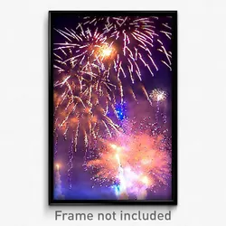 Pixel Art Poster - Mysterious Fireworks (8 Bit Psychedelic Video Game Print)