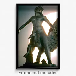 Pixel Art Poster - Bold Statue (8 Bit Psychedelic Trippy Weird Video Game Print)
