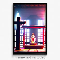 Pixel Art Poster - Alive Shrine (8 Bit Psychedelic Trippy Video Game Print)