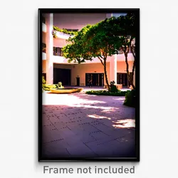 Pixel Art Poster - Extra Large Courtyard (8 Bit Psychedelic Video Game Print)