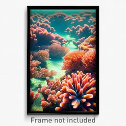 Pixel Art Poster - Warped Coral Reef (8 Bit Psychedelic Trippy Video Game Print)