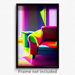Pixel Art Poster - Acidic Couch (8 Bit Psychedelic Trippy Video Game Print)
