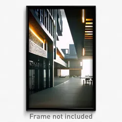 Pixel Art Poster - Uneven Modern Architecture (8 Bit Video Game Print)