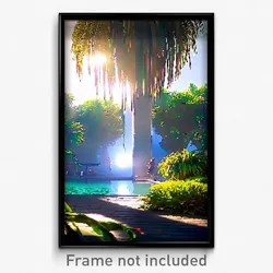 Pixel Art Poster - Prestigious Oasis (8 Bit Psychedelic Trippy Video Game Print)
