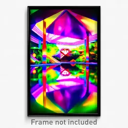 Pixel Art Poster - Kaleidoscopic Terrarium (8 Bit Psychedelic Video Game Print)