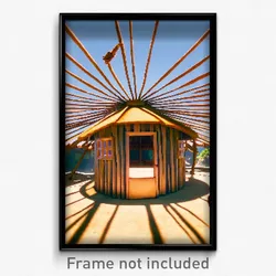 Pixel Art Poster - Dizzying Hut (8 Bit Psychedelic Trippy Video Game Print)