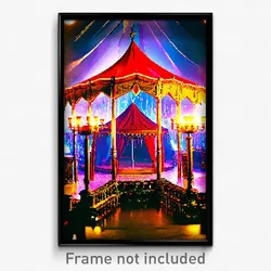 Pixel Art Poster - Elaborate Tent (8 Bit Psychedelic Trippy Video Game Print)