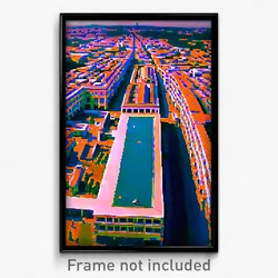 Pixel Art Poster - Rectangular Vienna (8 Bit Psychedelic Video Game Print)