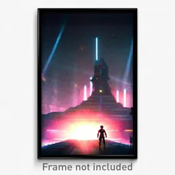 Pixel Art Poster - Cool Realm (8 Bit Psychedelic Trippy Weird Video Game Print)