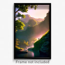 Pixel Art Poster - Treasured Ravine (8 Bit Psychedelic Trippy Video Game Print)