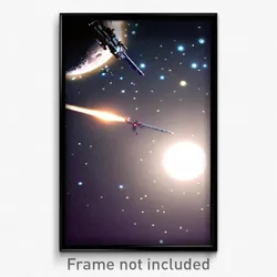 Pixel Art Poster - Complex Moon Battle (8 Bit Psychedelic Video Game Print)
