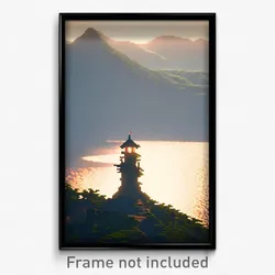 Pixel Art Poster - Far Peninsula (8 Bit Psychedelic Trippy Video Game Print)