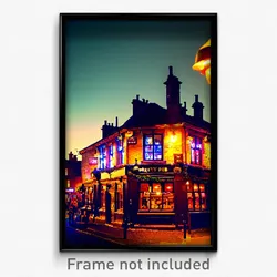 Pixel Art Poster - Pleasant Pub (8 Bit Psychedelic Trippy Video Game Print)
