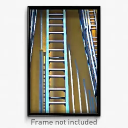 Pixel Art Poster - Zany Ladder (8 Bit Psychedelic Trippy Weird Video Game Print)
