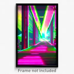 Pixel Art Poster - Flashy Mine (8 Bit Psychedelic Trippy Weird Video Game Print)