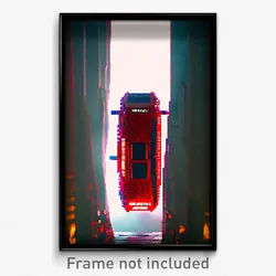Pixel Art Poster - Red Bivouac (8 Bit Psychedelic Trippy Weird Video Game Print)