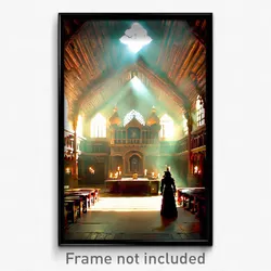 Pixel Art Poster - Enchanting Convent (8 Bit Psychedelic Video Game Print)