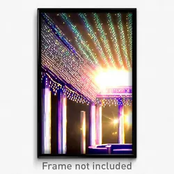 Pixel Art Poster - Sparkling Shelter (8 Bit Psychedelic Trippy Video Game Print)