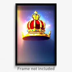 Pixel Art Poster - Important Crown (8 Bit Psychedelic Trippy Video Game Print)