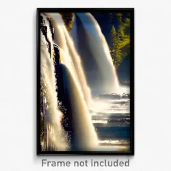 Pixel Art Poster - Admired Falls (8 Bit Psychedelic Trippy Video Game Print)