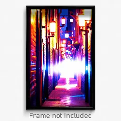 Pixel Art Poster - Gregarious Alley (8 Bit Psychedelic Trippy Video Game Print)