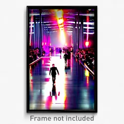 Pixel Art Poster - Awesome Catwalk (8 Bit Psychedelic Trippy Video Game Print)