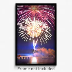 Pixel Art Poster - Pleasant Fireworks (8 Bit Psychedelic Video Game Print)