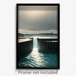 Pixel Art Poster - Menacing Inlet (8 Bit Psychedelic Trippy Video Game Print)