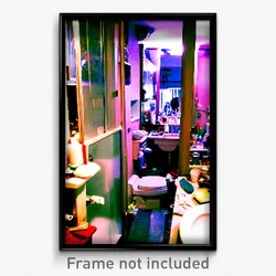 Pixel Art Poster - Cluttered Baths (8 Bit Psychedelic Trippy Video Game Print)