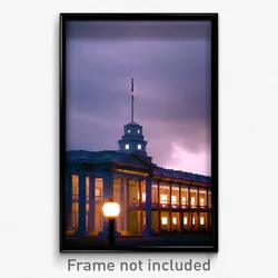 Pixel Art Poster - Gloomy American Architecture (8 Bit Video Game Print)