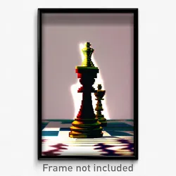 Pixel Art Poster - Distorted Chess Piece (8 Bit Psychedelic Video Game Print)
