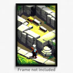 Pixel Art Poster - Flat Dolmen (8 Bit Psychedelic Trippy Weird Video Game Print)