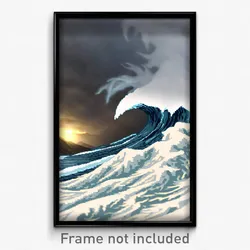 Pixel Art Poster - Thunderous Tsunami (8 Bit Psychedelic Video Game Print)