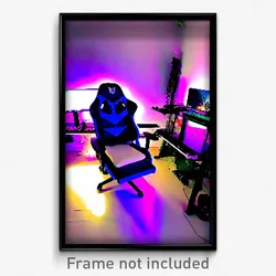 Pixel Art Poster - Violet Gaming Room (8 Bit Psychedelic Video Game Print)