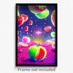 Pixel Art Poster - Fruity Expanse (8 Bit Psychedelic Trippy Video Game Print)