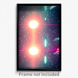 Pixel Art Poster - Original Outer Space (8 Bit Psychedelic Video Game Print)