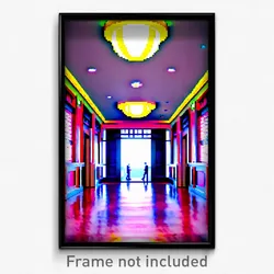 Pixel Art Poster - Vivacious Hall (8 Bit Psychedelic Trippy Video Game Print)