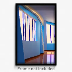 Pixel Art Poster - Light Blue Loft (8 Bit Psychedelic Trippy Video Game Print)
