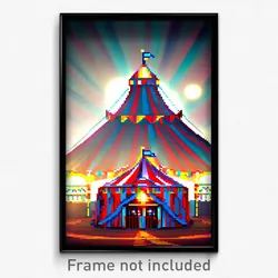 Pixel Art Poster - Long Circus (8 Bit Psychedelic Trippy Weird Video Game Print)