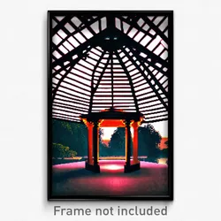 Pixel Art Poster - Stupendous Gazebo (8 Bit Psychedelic Trippy Video Game Print)