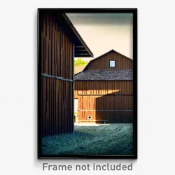 Pixel Art Poster - Brown Barn (8 Bit Psychedelic Trippy Weird Video Game Print)