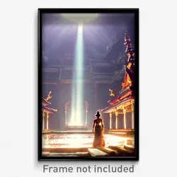 Pixel Art Poster - Damp Temple (8 Bit Psychedelic Trippy Weird Video Game Print)