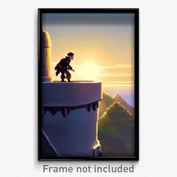 Pixel Art Poster - Animated Lookout (8 Bit Psychedelic Trippy Video Game Print)
