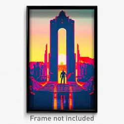 Pixel Art Poster - Flamboyant Remnant (8 Bit Psychedelic Video Game Print)
