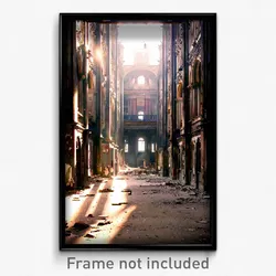 Pixel Art Poster - Abandoned London (8 Bit Psychedelic Trippy Video Game Print)