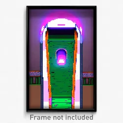 Pixel Art Poster - Slimy Ramp (8 Bit Psychedelic Trippy Weird Video Game Print)