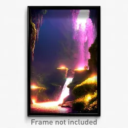 Pixel Art Poster - Glaring Grotto (8 Bit Psychedelic Trippy Video Game Print)