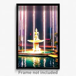 Pixel Art Poster - Humble Fountain (8 Bit Psychedelic Trippy Video Game Print)