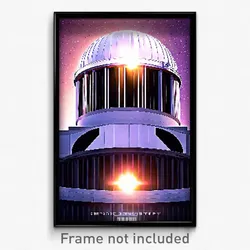 Pixel Art Poster - Grandiose Observatory (8 Bit Psychedelic Video Game Print)