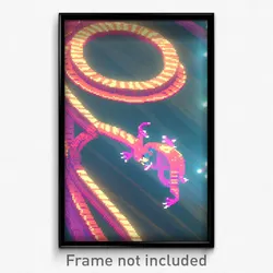 Pixel Art Poster - Cute Meander (8 Bit Psychedelic Trippy Video Game Print)
